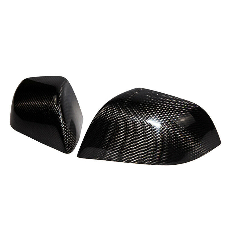 Brand New Real Carbon Fiber Car Side Mirror Add On Cover Caps For 2017-2023 Tesla Model 3