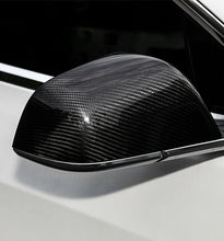 Load image into Gallery viewer, Brand New Real Carbon Fiber Car Side Mirror Add On Cover Caps For 2017-2023 Tesla Model 3