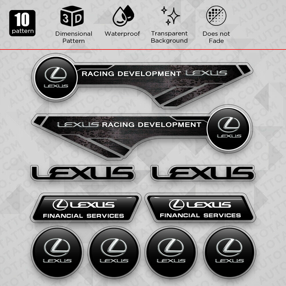 Brand New Universal Lexus Racing F-Sport Car Logo Sticker Vinyl 3D Decal Stripes Decoration Gift