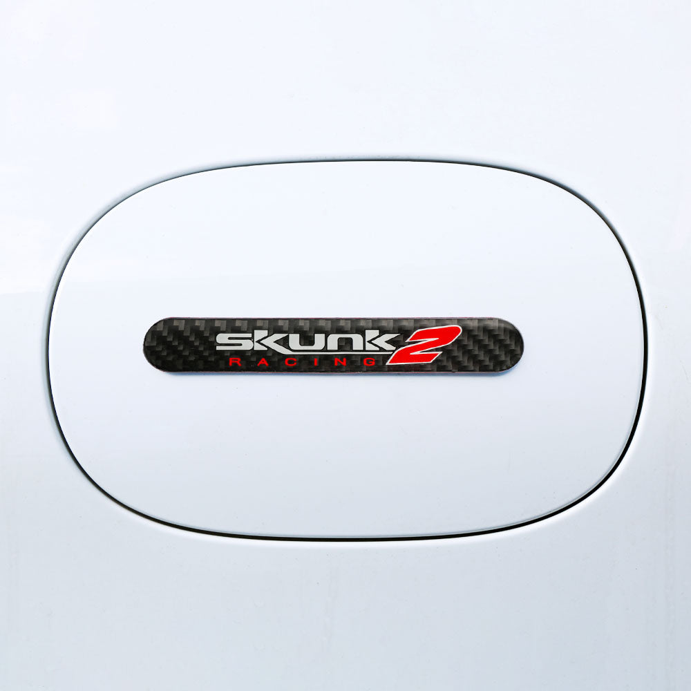 Brand New 2PCS Skunk2 Real Carbon Fiber Black Car Trunk Side Fenders Door Badge Scratch Guard Sticker