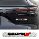 Brand New 1PCS Skunk2 Real Carbon Fiber Silver Car Trunk Side Fenders Door Badge Scratch Guard Sticker