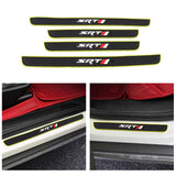 Brand New 4PCS Universal DODGE SRT Yellow Rubber Car Door Scuff Sill Cover Panel Step Protector