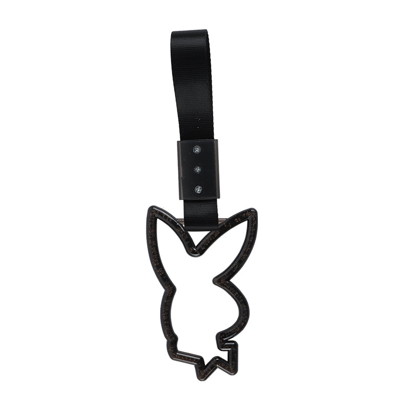 Brand New Crystal Bubble Playboy Bunny Shaped Black JDM TSURIKAWA Subway Bus Black Handle Strap Charm Drift