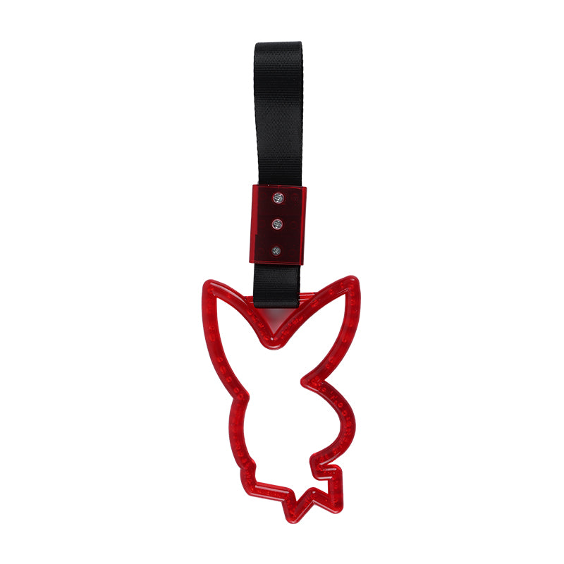 Brand New Crystal Bubble Playboy Bunny Shaped Red JDM TSURIKAWA Subway Bus Black Handle Strap Charm Drift