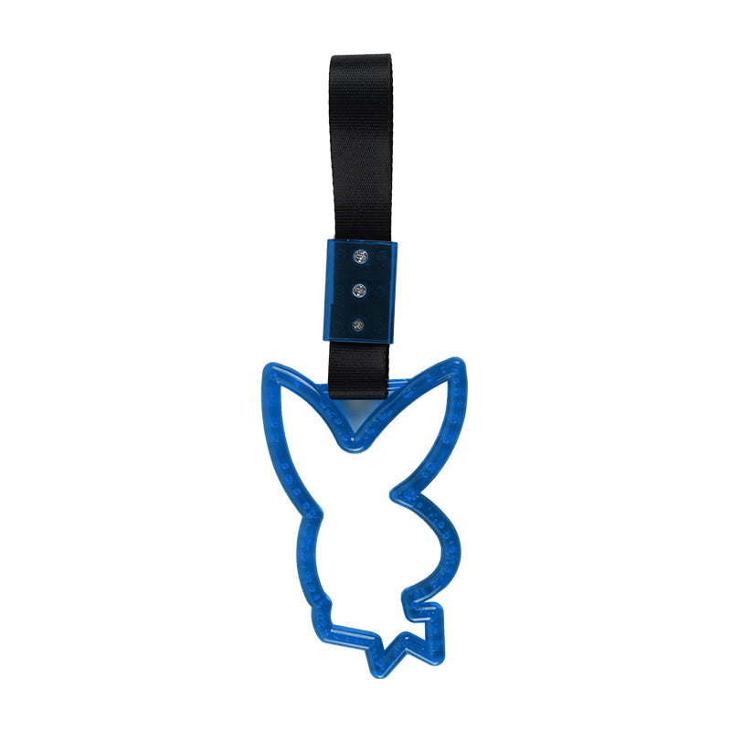 Brand New Crystal Bubble Playboy Bunny Shaped Blue JDM TSURIKAWA Subway Bus Black Handle Strap Charm Drift