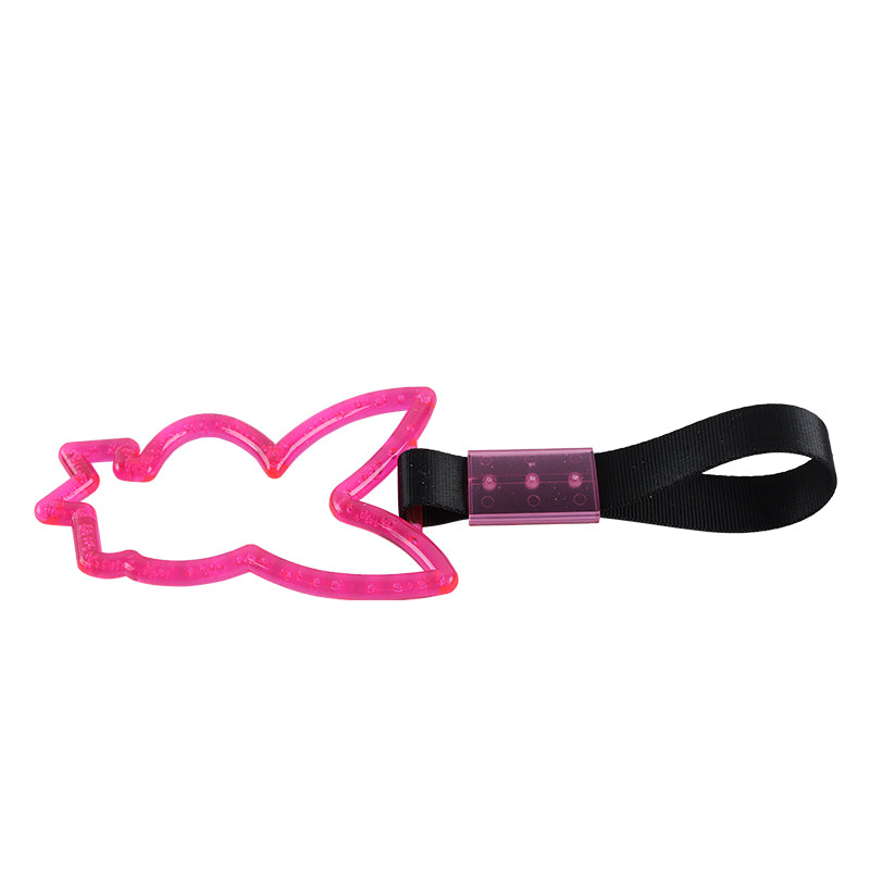 Brand New Crystal Bubble Playboy Bunny Shaped Pink JDM TSURIKAWA Subway Bus Black Handle Strap Charm Drift