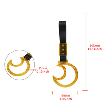 Load image into Gallery viewer, Brand New Crystal Bubble Moon Shaped Gold JDM TSURIKAWA Subway Bus Black Handle Strap Charm Drift