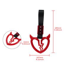 Load image into Gallery viewer, Brand New Crystal Bubble Devil Broken Heart Shaped Red JDM TSURIKAWA Subway Bus Black Handle Strap Charm Drift