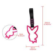 Load image into Gallery viewer, Brand New Crystal Bubble Playboy Bunny Shaped Pink JDM TSURIKAWA Subway Bus Black Handle Strap Charm Drift