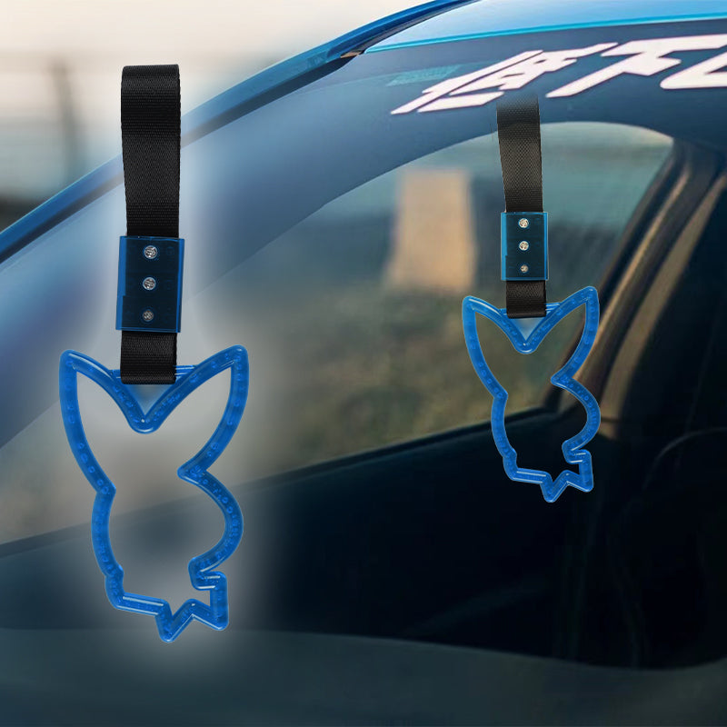 Brand New Crystal Bubble Playboy Bunny Shaped Blue JDM TSURIKAWA Subway Bus Black Handle Strap Charm Drift