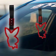 Load image into Gallery viewer, Brand New Crystal Bubble Playboy Bunny Shaped Red JDM TSURIKAWA Subway Bus Black Handle Strap Charm Drift