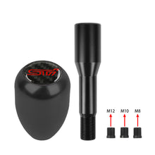 Load image into Gallery viewer, Brand New Universal Real Carbon Fiber Sticker STI Aluminum Manual Gear Stick Black Shift Knob M8 M10 M12 &amp; Black Shifter Extender Extension