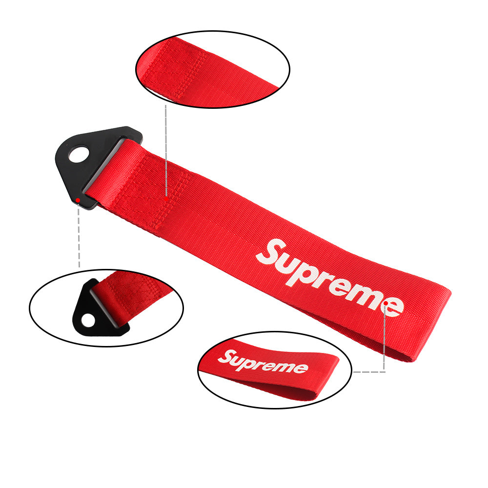 Brand New Supreme Race High Strength Red Tow Towing Strap Hook For Front / REAR BUMPER JDM