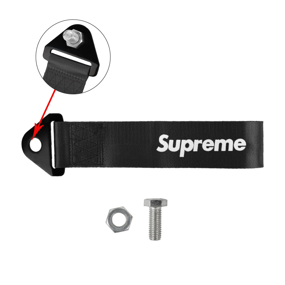 Brand New Supreme Race High Strength Black Tow Towing Strap Hook For F – JK  Racing Inc