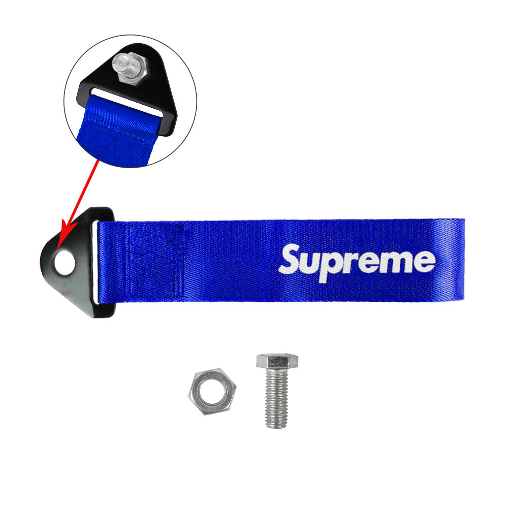 Brand New Supreme Race High Strength Blue Tow Towing Strap Hook For Front / REAR BUMPER JDM