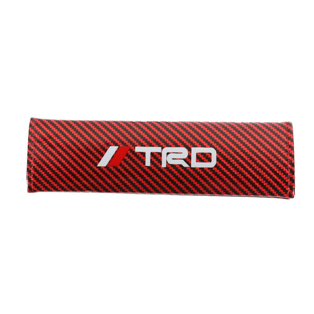 Brand New Universal 2PCS TRD Red Carbon Fiber Look Car Seat Belt Covers Shoulder Pad