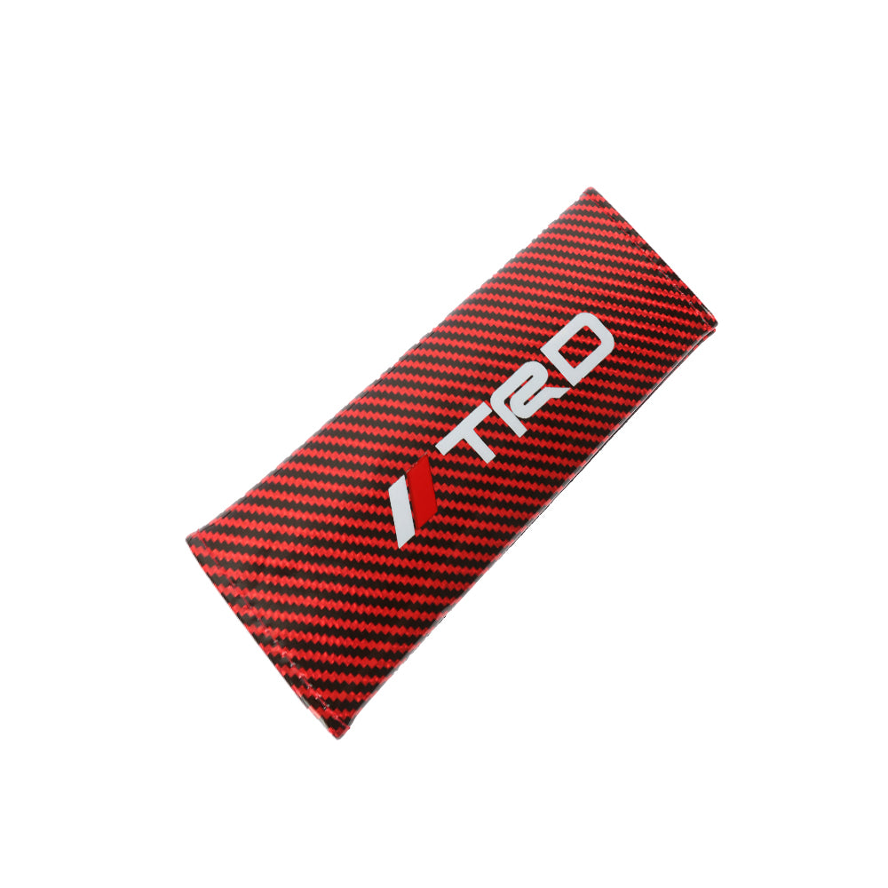 Brand New Universal 2PCS TRD Red Carbon Fiber Look Car Seat Belt Covers Shoulder Pad