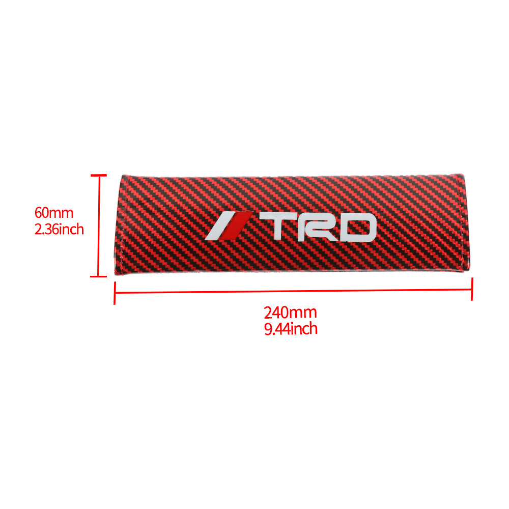 Brand New Universal 2PCS TRD Red Carbon Fiber Look Car Seat Belt Covers Shoulder Pad