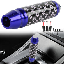 Load image into Gallery viewer, Brand New Sakura Flowers Universal Real Carbon Fiber Blue Aluminum Automatic Transmission Racing Gear Shift Knob