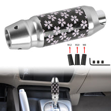 Load image into Gallery viewer, Brand New Universal Sakura Flowers Real Carbon Fiber Silver Aluminum Automatic Transmission Racing Gear Shift Knob