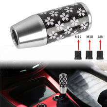 Load image into Gallery viewer, Brand New 9CM Universal Sakura Flower Silver Carbon Fiber Manual Gear Stick Shift Knob Lever Shifter M12 M10 M8