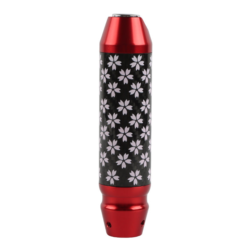 Brand New Sakura Flower Universal Real Carbon Fiber Red Aluminum Automatic Transmission Racing Gear Shift Knob