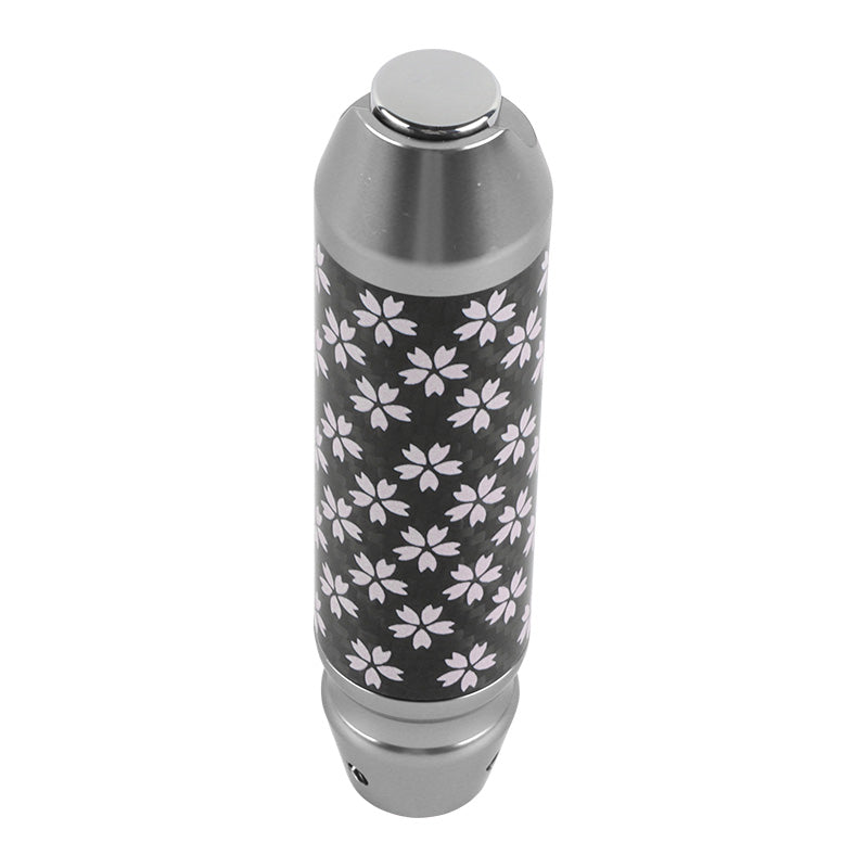 Brand New Sakura Flowers Universal Real Carbon Fiber Silver Aluminum Automatic Transmission Racing Gear Shift Knob