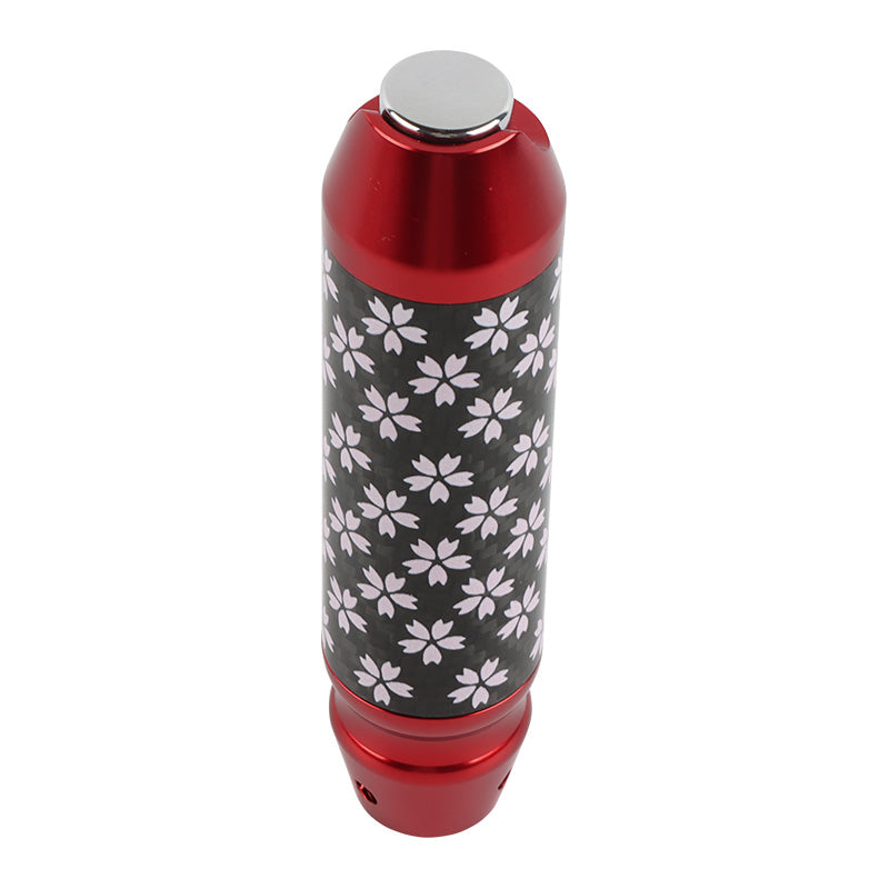 Brand New Sakura Flower Universal Real Carbon Fiber Red Aluminum Automatic Transmission Racing Gear Shift Knob