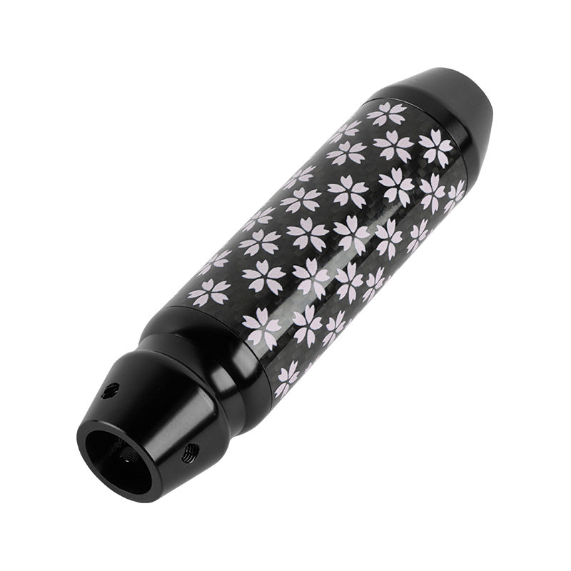 Brand New Sakura Flowers Universal Real Carbon Fiber Black Aluminum Automatic Transmission Racing Gear Shift Knob