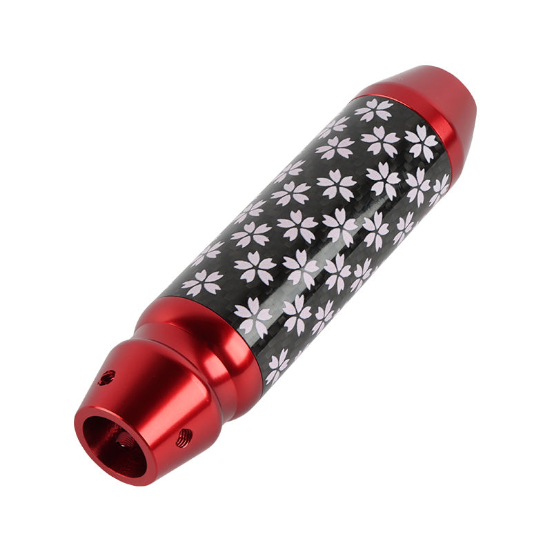 Brand New Sakura Flower Universal Real Carbon Fiber Red Aluminum Automatic Transmission Racing Gear Shift Knob