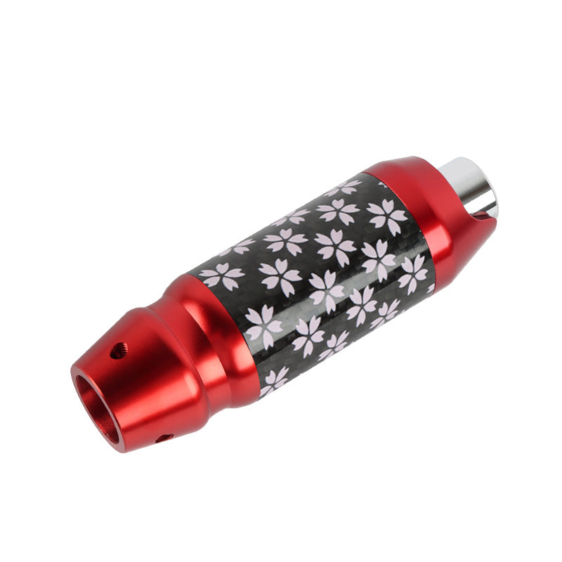 Brand New Universal Sakura Flower Real Carbon Fiber Red Aluminum Automatic Transmission Racing Gear Shift Knob