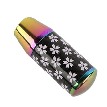 Load image into Gallery viewer, Brand New 9CM Universal Sakura Flower Neo Chrome Carbon Fiber Manual Gear Stick Shift Knob Lever Shifter M12 M10 M8