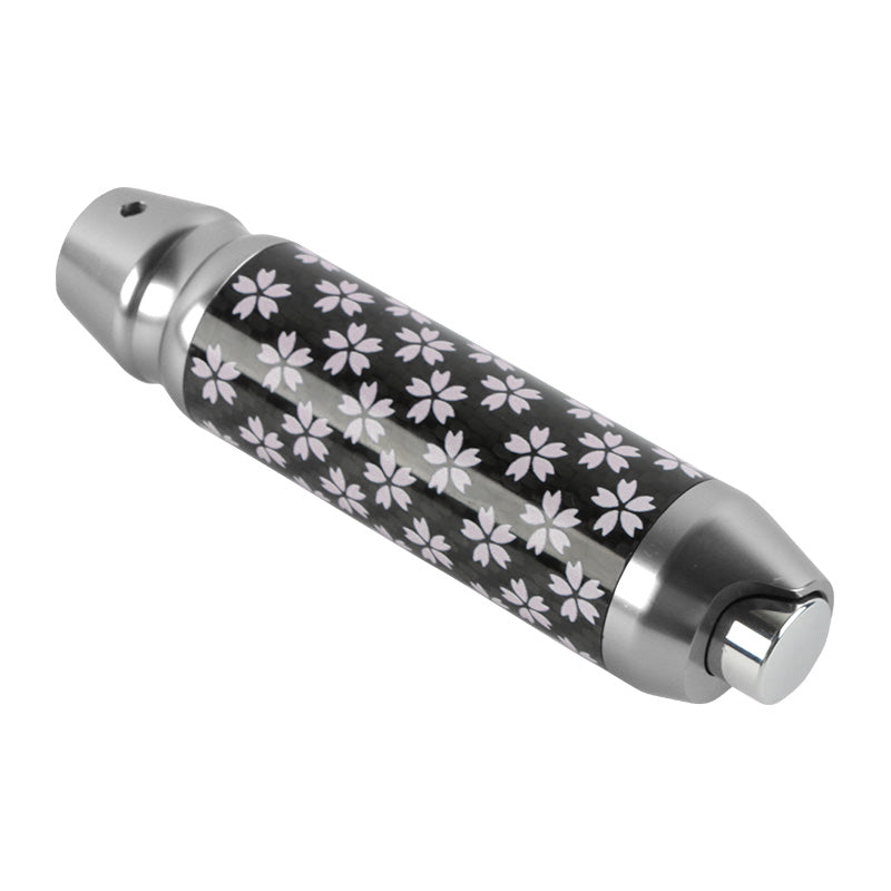 Brand New Sakura Flowers Universal Real Carbon Fiber Silver Aluminum Automatic Transmission Racing Gear Shift Knob