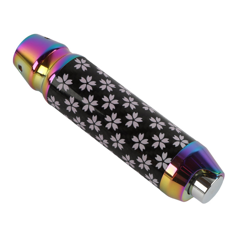 Brand New Sakura Flowers Universal Real Carbon Fiber Neo Chrome Aluminum Automatic Transmission Racing Gear Shift Knob