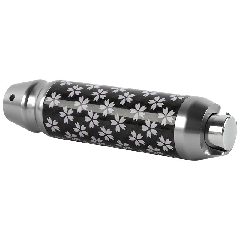 Brand New Sakura Flowers Universal Real Carbon Fiber Silver Aluminum Automatic Transmission Racing Gear Shift Knob