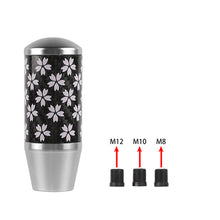 Load image into Gallery viewer, Brand New 9CM Universal Sakura Flower Silver Carbon Fiber Manual Gear Stick Shift Knob Lever Shifter M12 M10 M8