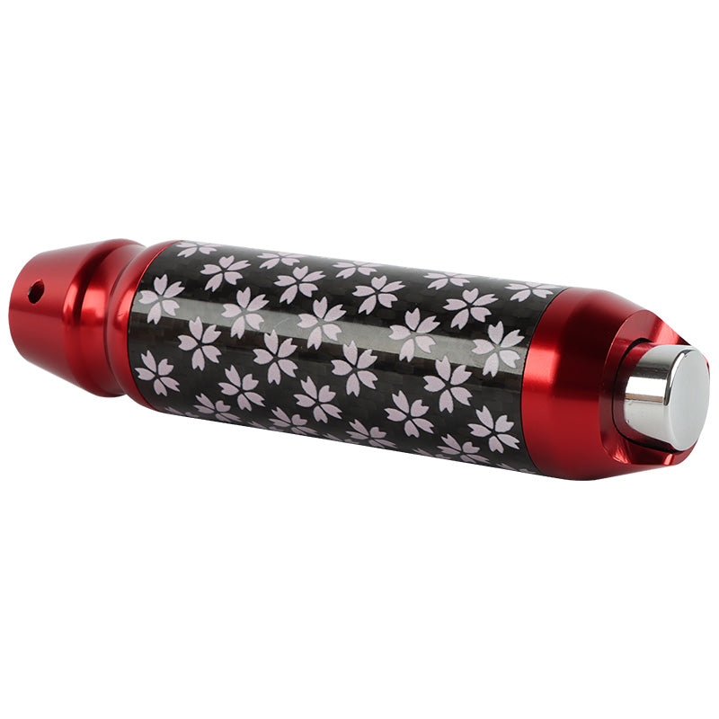 Brand New Sakura Flower Universal Real Carbon Fiber Red Aluminum Automatic Transmission Racing Gear Shift Knob