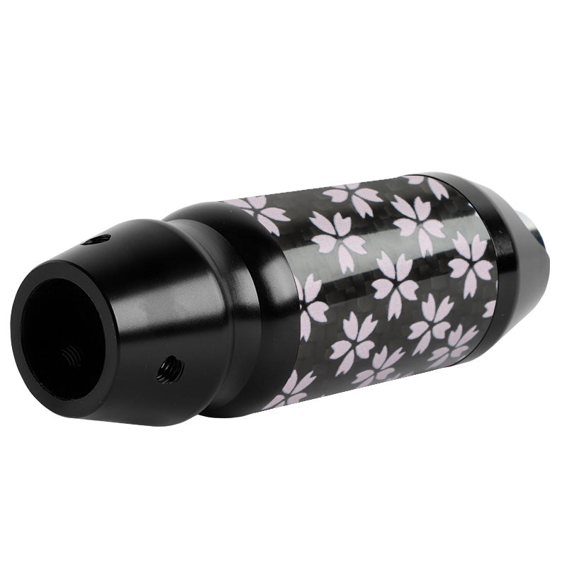 Brand New Universal Sakura Flower Real Carbon Fiber Black Aluminum Automatic Transmission Racing Gear Shift Knob