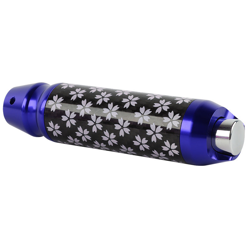 Brand New Sakura Flowers Universal Real Carbon Fiber Blue Aluminum Automatic Transmission Racing Gear Shift Knob