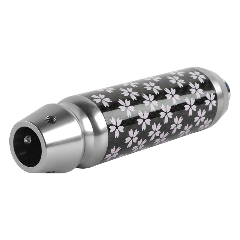 Brand New Sakura Flowers Universal Real Carbon Fiber Silver Aluminum Automatic Transmission Racing Gear Shift Knob