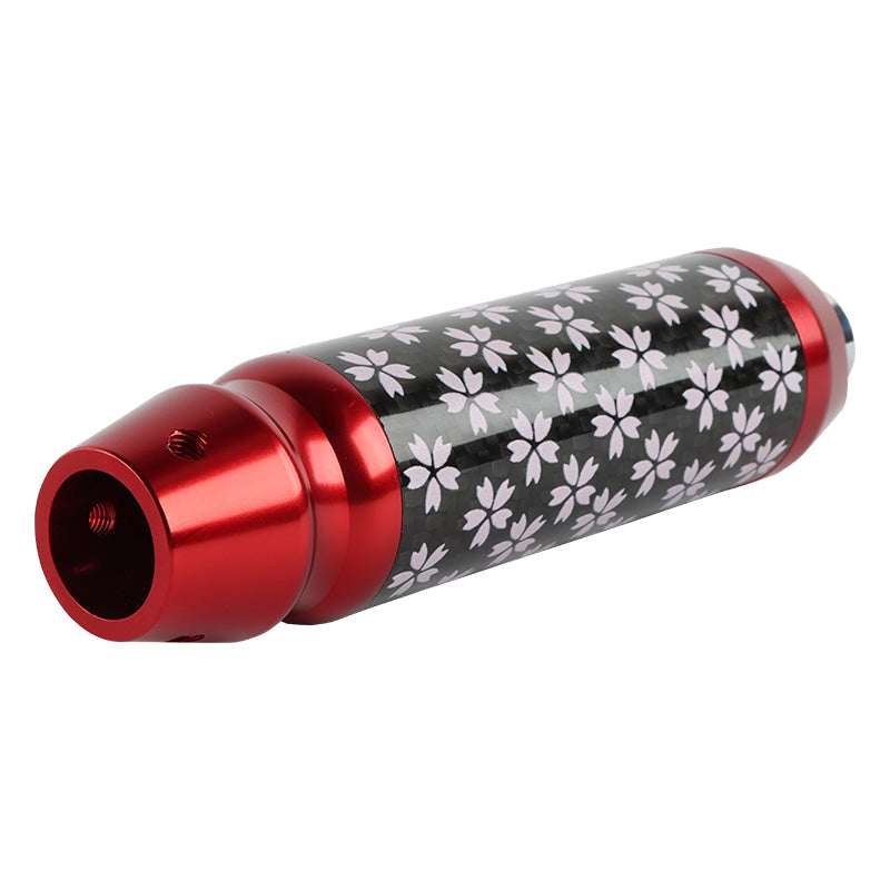 Brand New Sakura Flower Universal Real Carbon Fiber Red Aluminum Automatic Transmission Racing Gear Shift Knob