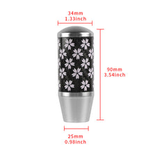 Load image into Gallery viewer, Brand New 9CM Universal Sakura Flower Silver Carbon Fiber Manual Gear Stick Shift Knob Lever Shifter M12 M10 M8