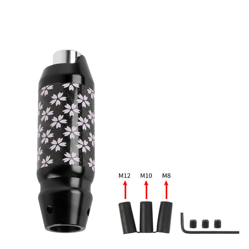 Brand New Universal Sakura Flower Real Carbon Fiber Black Aluminum Automatic Transmission Racing Gear Shift Knob