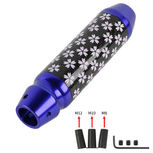 Load image into Gallery viewer, Brand New Sakura Flowers Universal Real Carbon Fiber Blue Aluminum Automatic Transmission Racing Gear Shift Knob