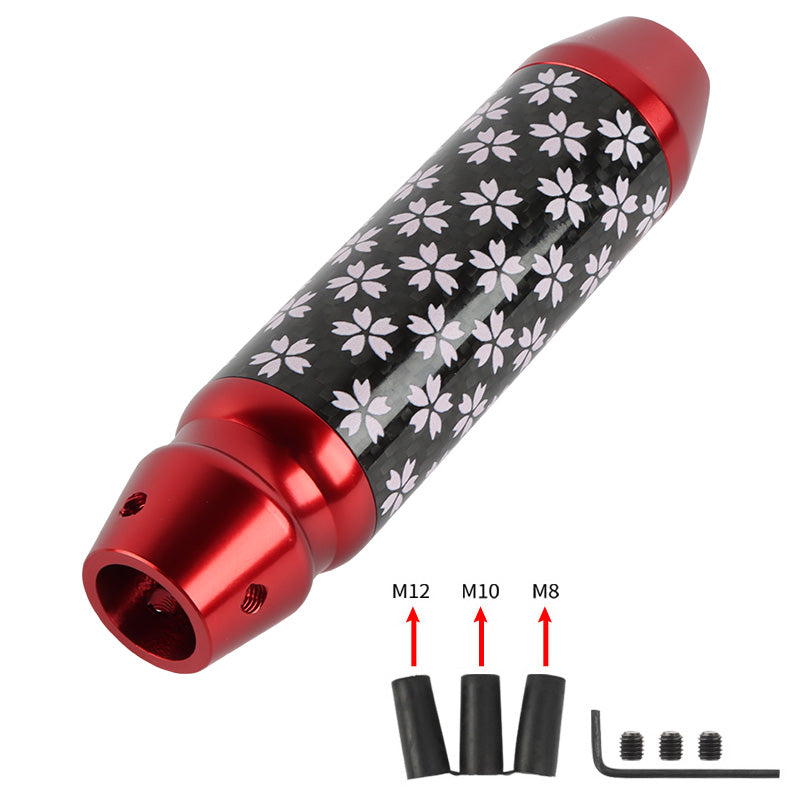 Brand New Sakura Flower Universal Real Carbon Fiber Red Aluminum Automatic Transmission Racing Gear Shift Knob