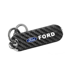 Load image into Gallery viewer, Brand New Universal 100% Real Carbon Fiber Keychain Key Ring For Ford